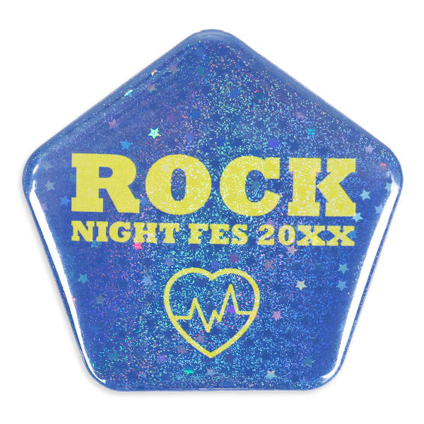 五角形スターホログラム缶バッジ