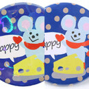 きらきら輝くハートホログラム（左：ハートホログラム缶マグネット　右：通常の缶マグネット）