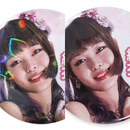 きらきら輝くハートホログラム缶バッジ（左：ハートホログラム缶バッジ　右：通常の缶バッジ）