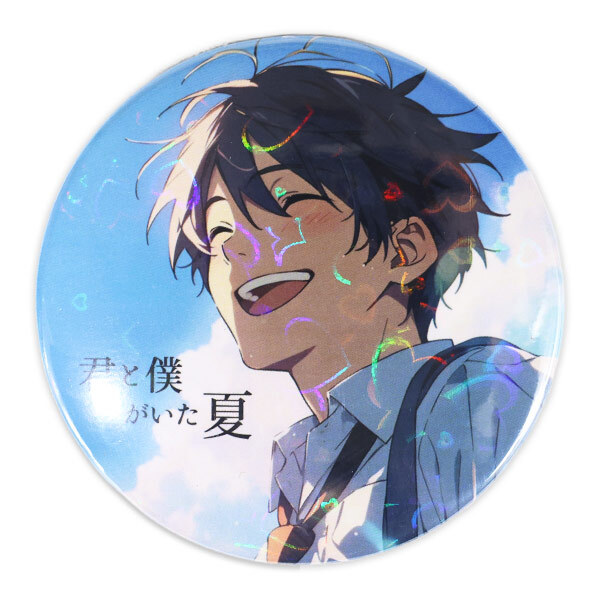 ハートホログラム缶バッジ 安全ピン（丸型）76mm