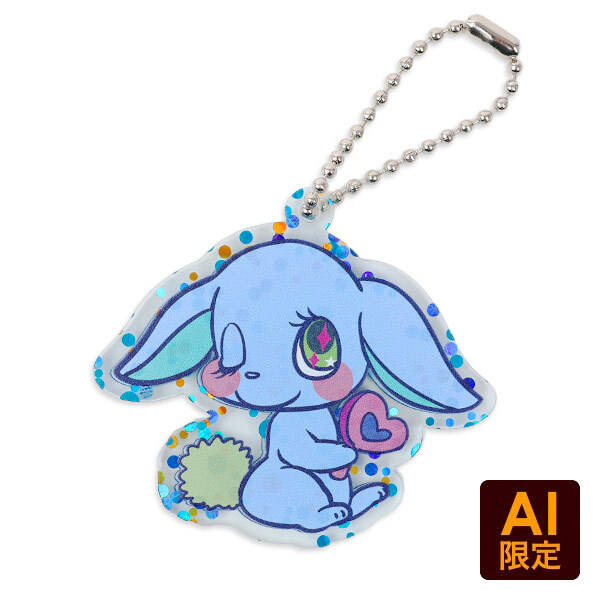 フリー型キーホルダー（水玉ラメ）