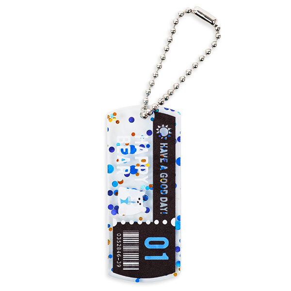 タグ型キーホルダー（水玉ラメ）