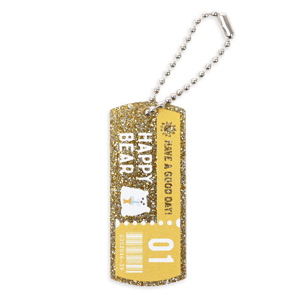 タグ型キーホルダー（ゴールドラメ）