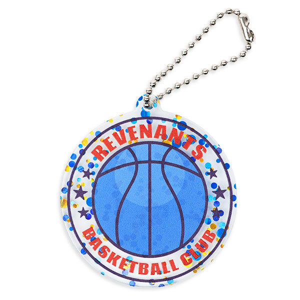 円形キーホルダー（水玉ラメ）