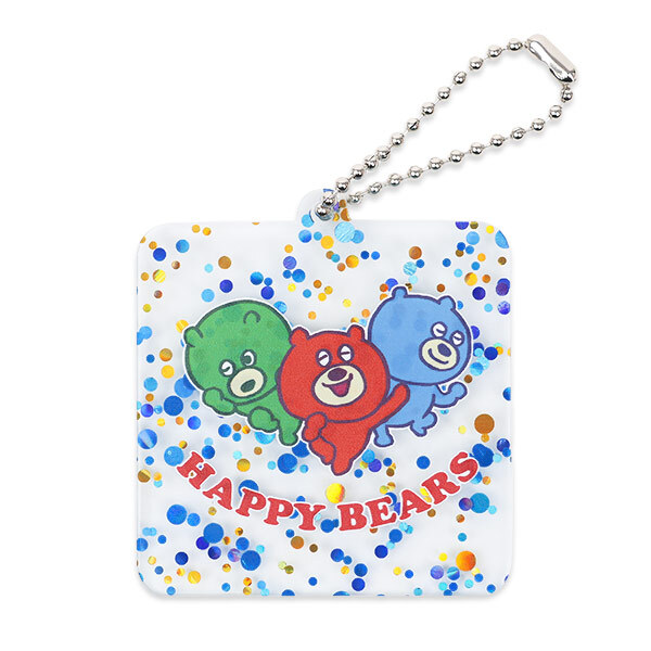 正方形キーホルダー（水玉ラメ）