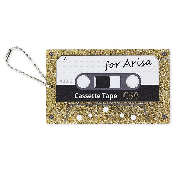 名刺型キーホルダー（ゴールドラメ）