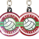 きらきら輝くスターホログラムを使用（左：本商品　右：通常の缶バッジキーホルダー）