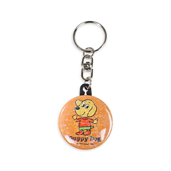 円形 ラメ缶バッジキーホルダー 38mm