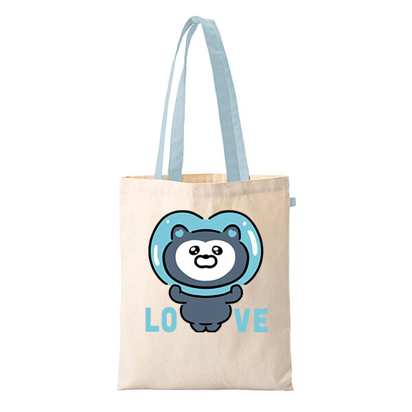 10oz キャンバスフラットトート ループ付　アイテムカラー：スモークブルー