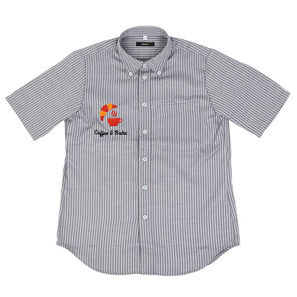 AITOZ 半袖ボタンダウンシャツ（ヘリンボーン）　アイテムカラー：チャコール