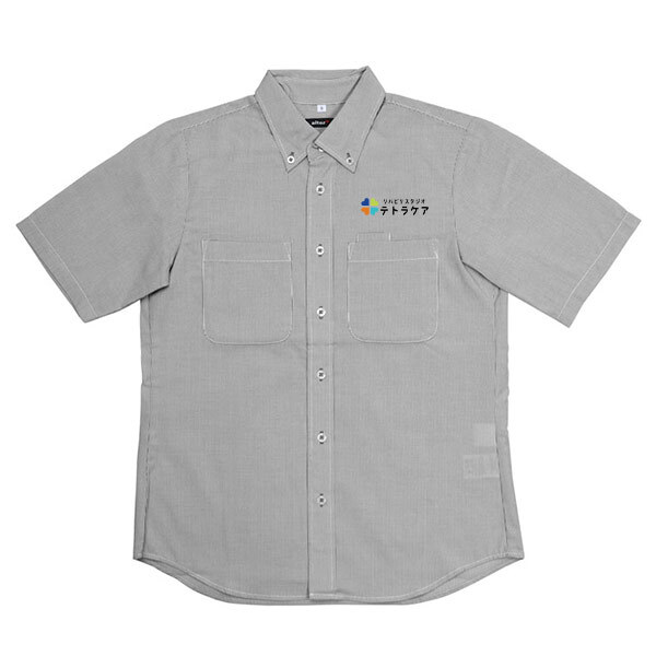 AITOZ 半袖ボタンダウンシャツ（コードレーン）　アイテムカラー：ブラック