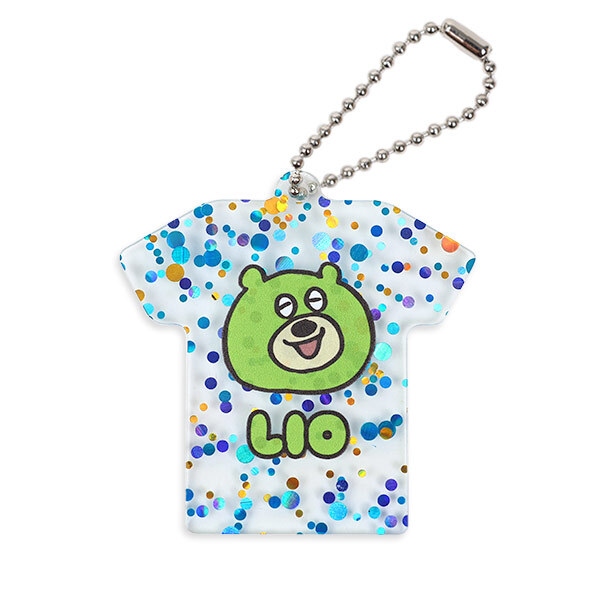 Tシャツ型キーホルダー（水玉ラメ）