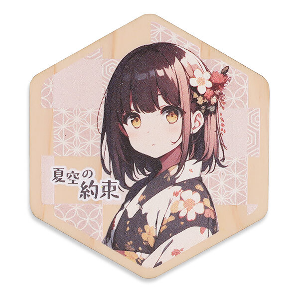 六角形木製マグネット