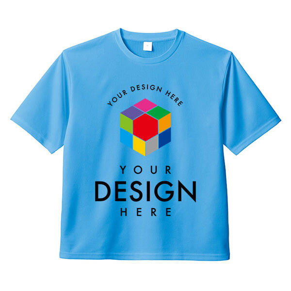 MARKLESS STYLE 4.2oz カスタムデザインポリエステルドライTシャツ　アイテムカラー：スカイブルー