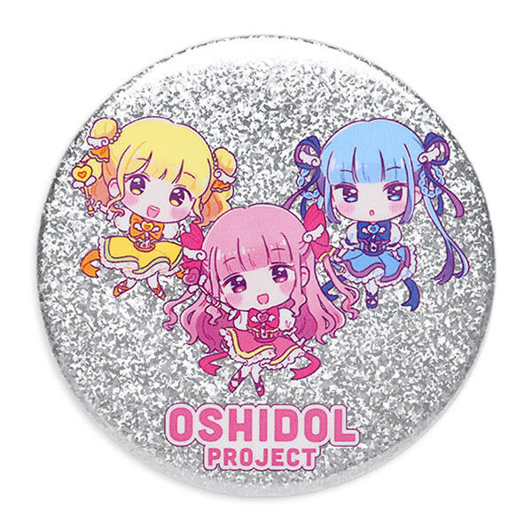 シルバーラメ缶バッジ 安全ピン（丸型）76mm