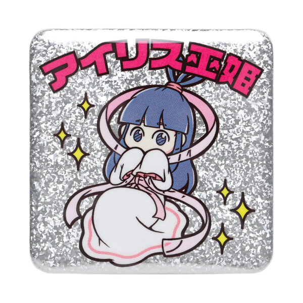 正方形 シルバーラメ缶バッジ
