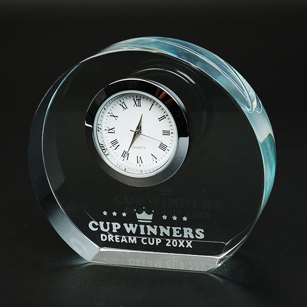 サンドブラスト クリスタル置時計