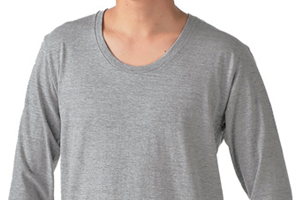 TRUSS スリムフィット Uネック ロングスリーブTシャツ