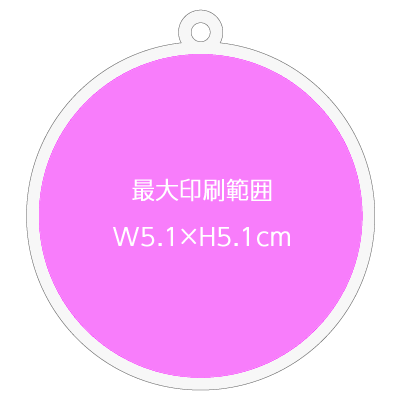 円形キーホルダーの最大印刷範囲