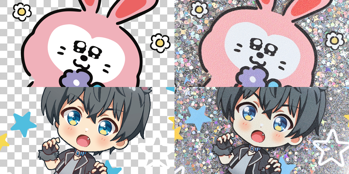 プリントアップ　UV硬化インクジェットプリント（元データと比較）