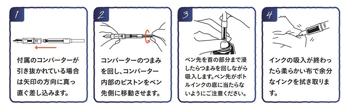 ボトルインクを使用する場合の使い方