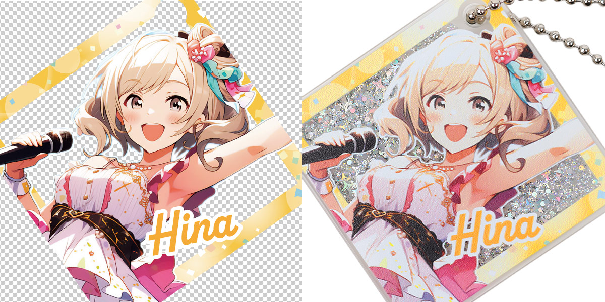 プリントアップ　UV硬化インクジェットプリント（元データと比較）