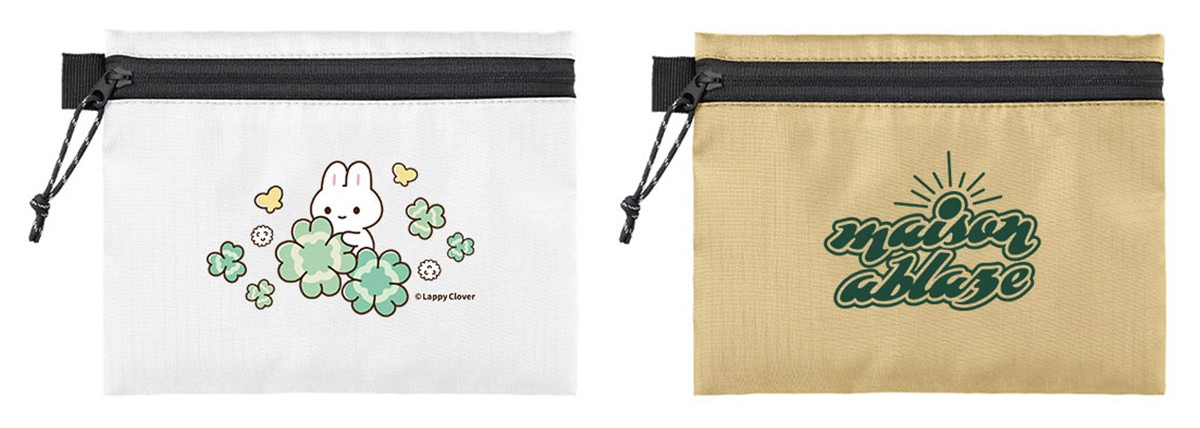 リップストップフラットポーチ（S）オリジナル　作成例(シルク・オンデマンド転写)