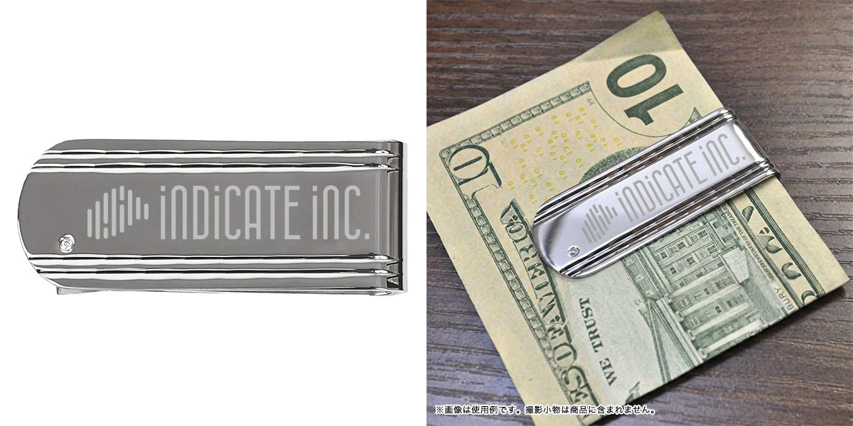 マネークリップ刻印あり正面＋利用シーン