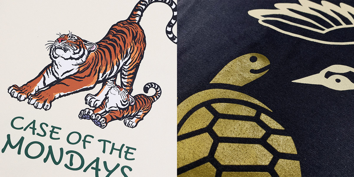 シルクスクリーン、オンデマンド転写、インクジェットプリント、ホワイトインクジェットのプリントアップ画像