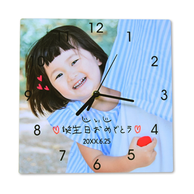 写真プリント時計 正方形 M オリジナル 写真プリント時計 正方形 M のプリント 作成 製作ならオリジナルプリント Jpで