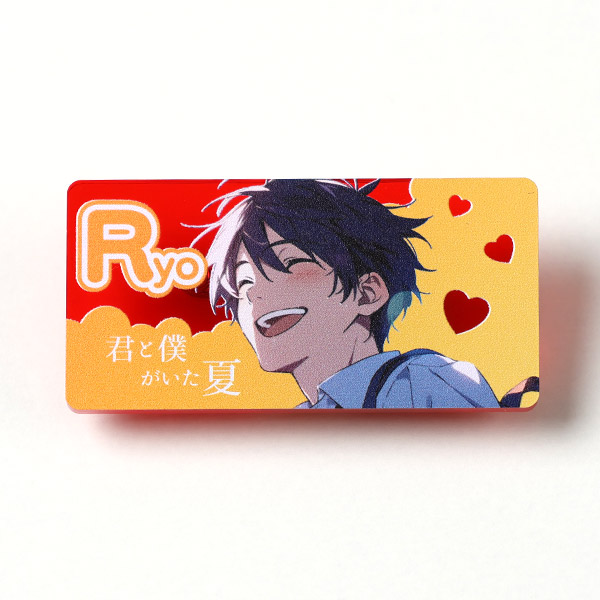 名札型アクリルバッジ（クリアレッド） | オリジナル 名札型アクリル