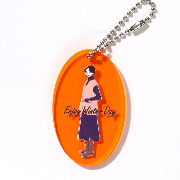 楕円型キーホルダー（クリアオレンジ） | オリジナル 楕円型