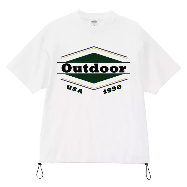United Athle 6.5oz ファインジャージーリラックスフィットTシャツ(裾ドローコード)のデザイン合成イメージ