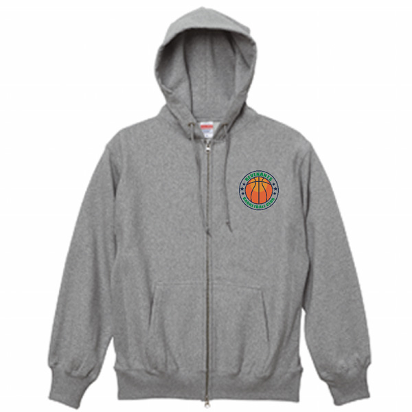 United Athle 12.0oz ヘビーウェイト スウェットフルジップパーカーのデザイン合成イメージ
