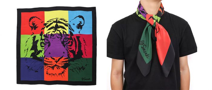 全面印刷 大判シルクスカーフ