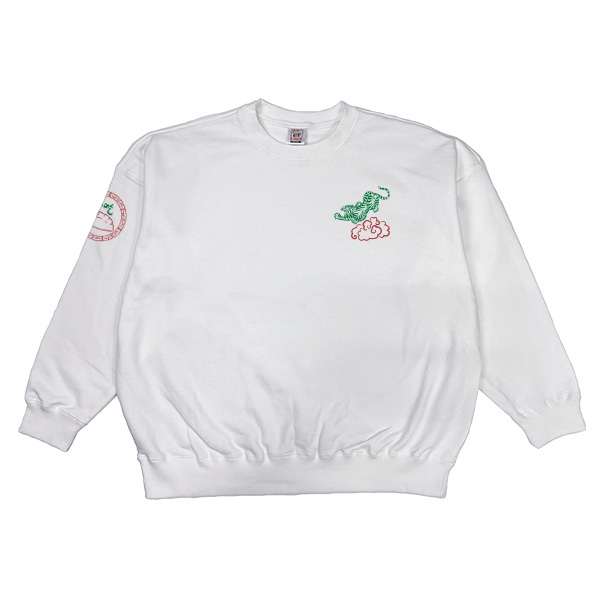 Cross Stitch 10oz ビッグシルエット クルーネックスウェットのデザイン合成イメージ