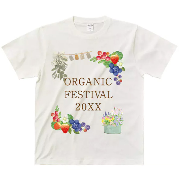 SLOTH 5.3oz オーガニックコットンTシャツのデザイン合成イメージ