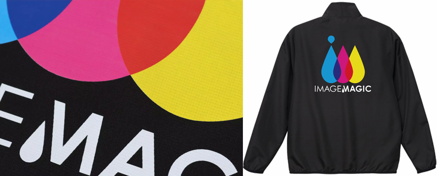 ブルゾンにオンデマンド転写(DTF)でプリントした仕上がりイメージ