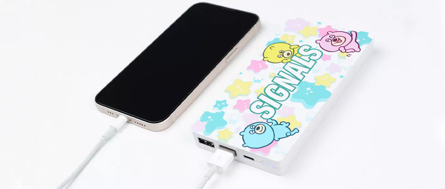 オリジナルイラストをプリントしたモバイルバッテリー10000mAh