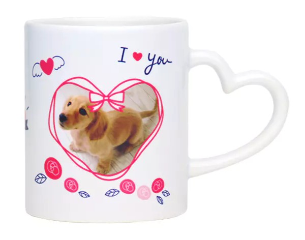 ハートハンドルマグカップ