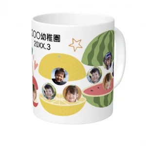 フルーツ柄の写真入りマグカップ