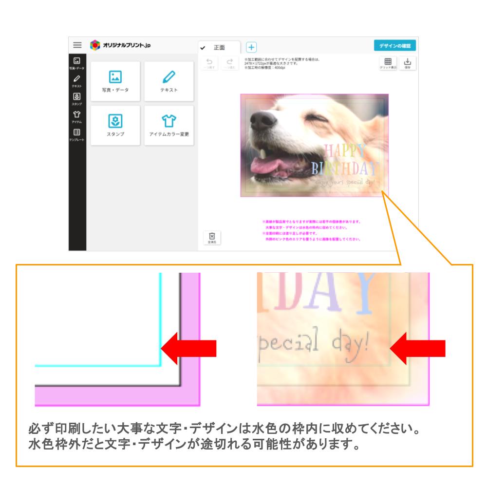 安全範囲（水色の線）の説明