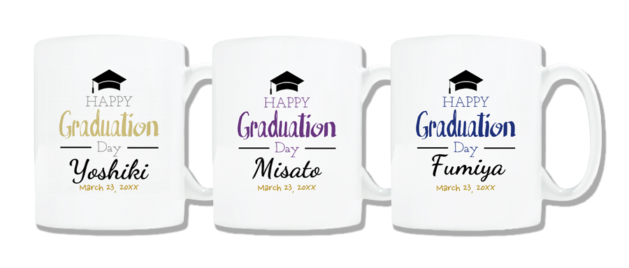 写真を入れられる桜と卒業証書のマグカップ
