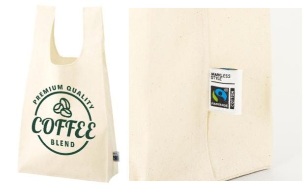 5oz フェアトレードコットンマチ付マルシェバッグ