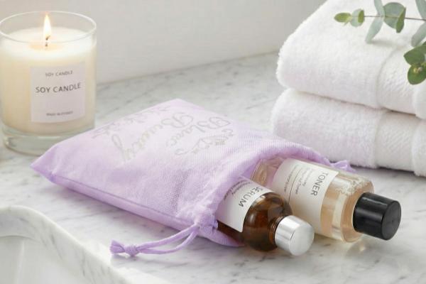 ロゴ入り巾着のデザイン例｜企業ロゴが映えるシンプルデザインのオリジナル巾着