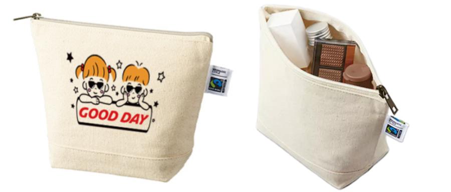 フェアトレードコットンキャンバスデイリーポーチ（S）