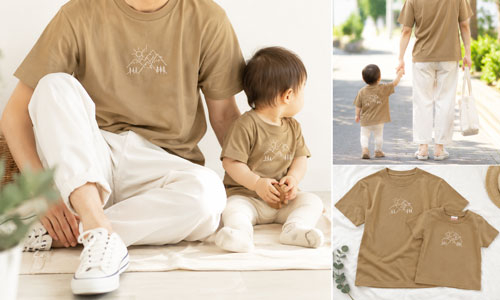 ベビーTシャツ×大人用Tシャツでおそろい