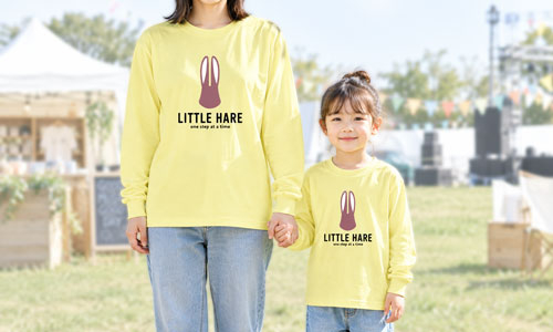 キッズ長袖Tシャツ×大人用長袖Tシャツでおそろい