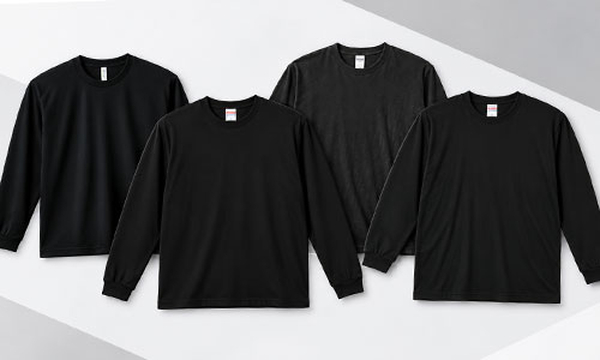 ブラック・黒の長袖Tシャツ