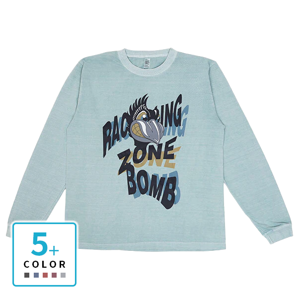 D-FACTORY 6.6oz ガーメントダイ長袖Tシャツ（1.6インチリブ）